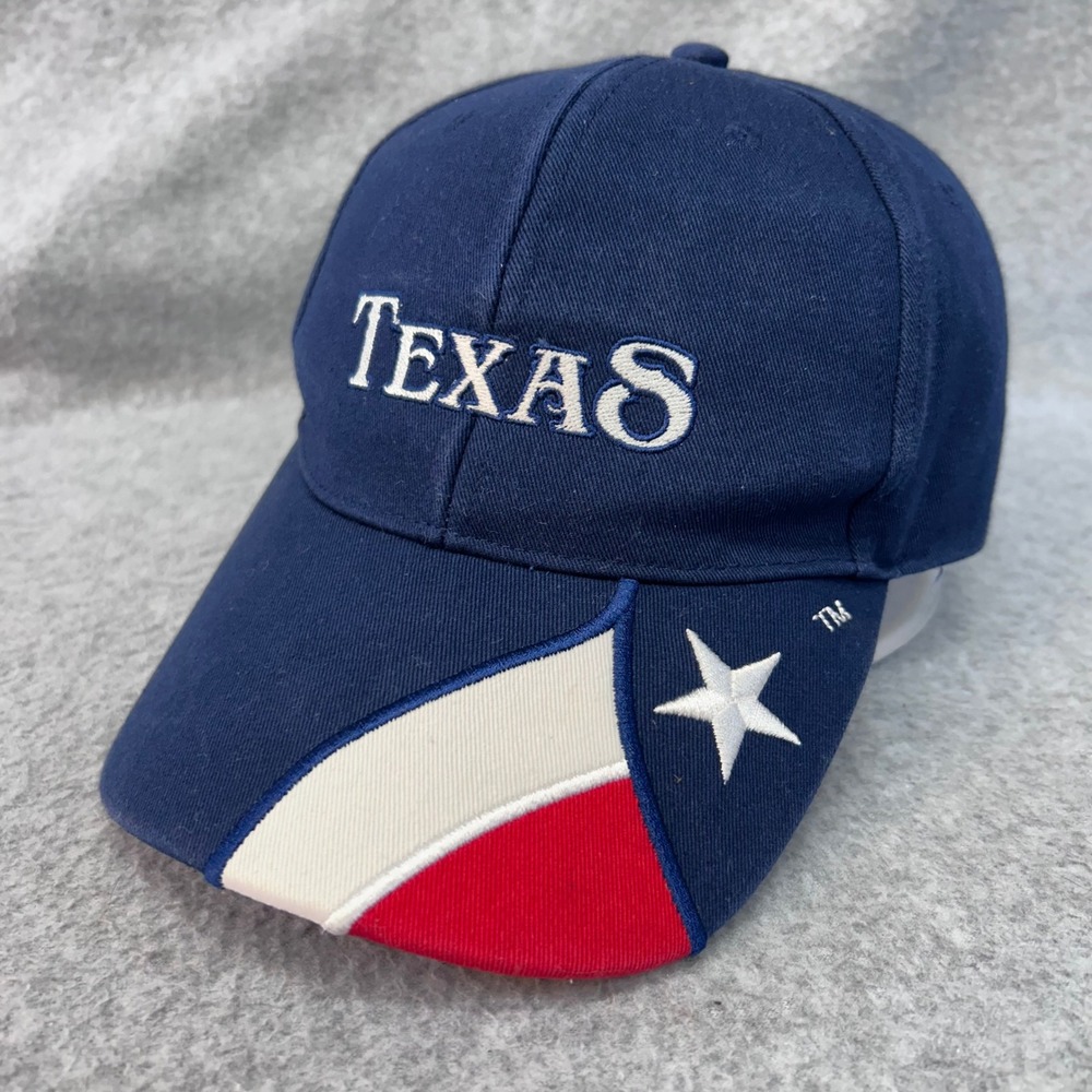 Texas Flag Lone Star Mens Navy Rock Point Baseball Hat Adjustable OSFM